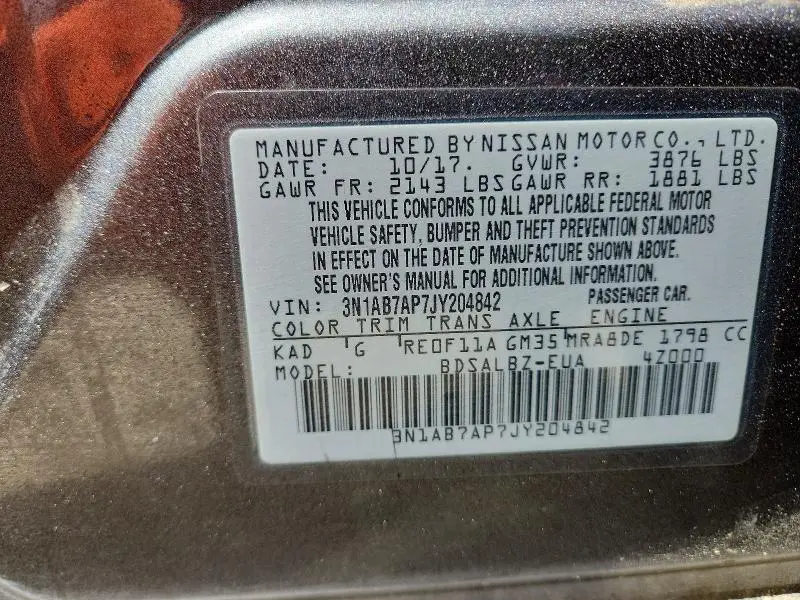 2018 NISSAN SENTRA S  