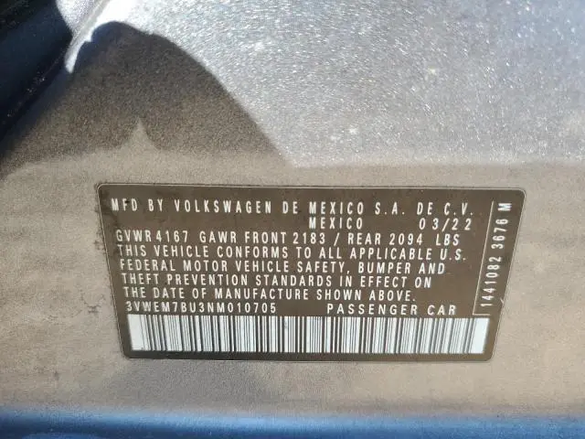 2022 VOLKSWAGEN JETTA SE  