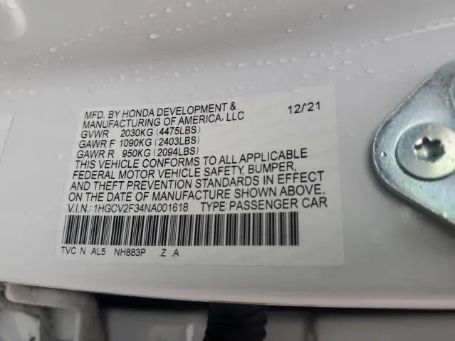 2022 HONDA ACCORD SPORT