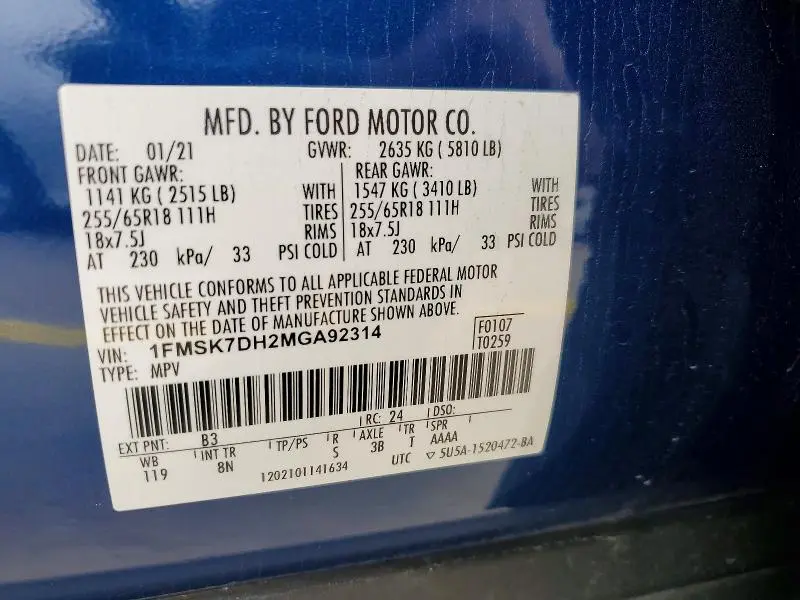 2021 FORD EXPLORER XLT  