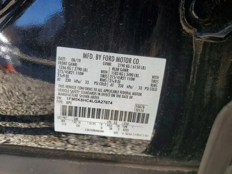 2020 FORD EXPLORER PLATINUM  