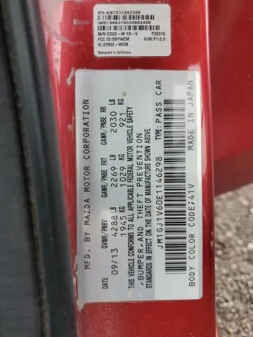2014 MAZDA 6 TOURING  