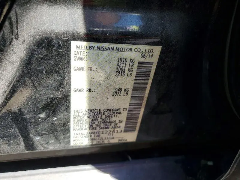 2015 NISSAN ALTIMA 2.5 S  