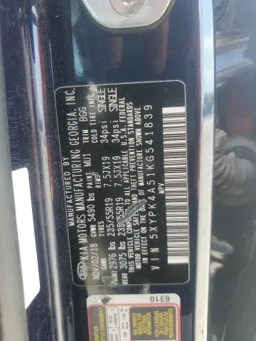 2019 KIA SORENTO SX  