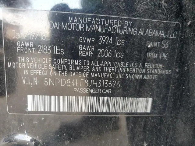 2018 HYUNDAI ELANTRA SEL  