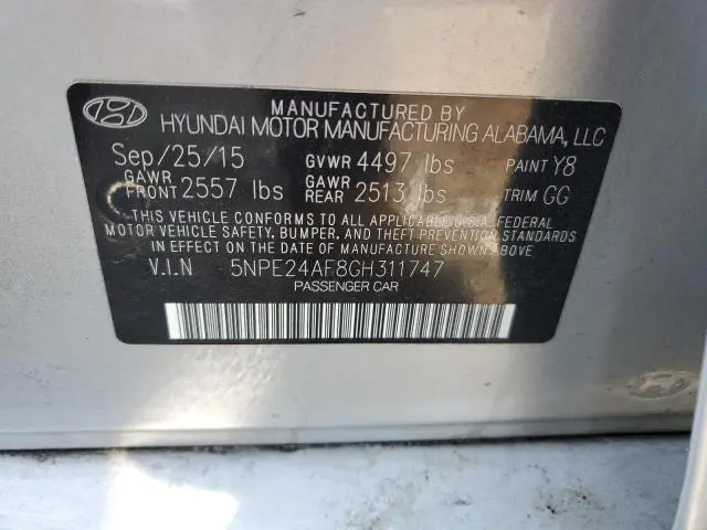 2016 HYUNDAI SONATA SE  