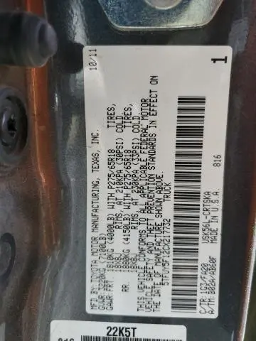 2012 TOYOTA TUNDRA DOUBLE CAB SR5  