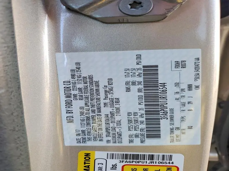 2018 FORD FUSION SE PHEV  