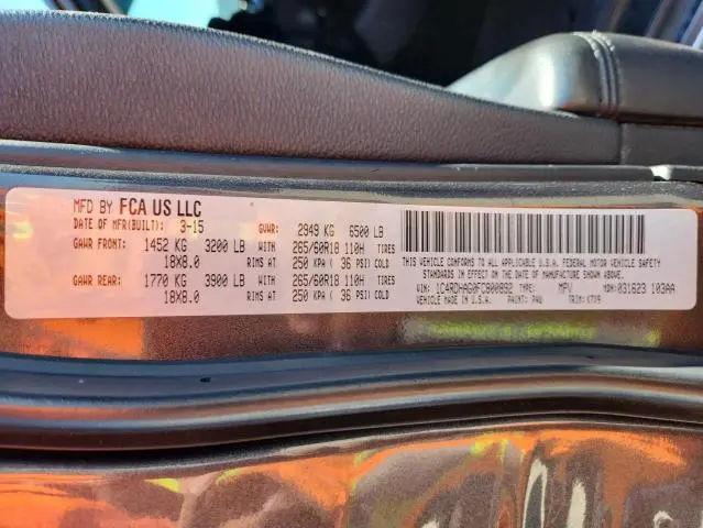 2015 DODGE DURANGO SXT  