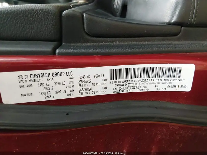 2014 JEEP GRAND CHEROKEE ALTITUDE