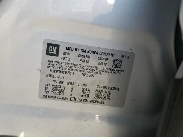 2016 CHEVROLET TRAX LS  