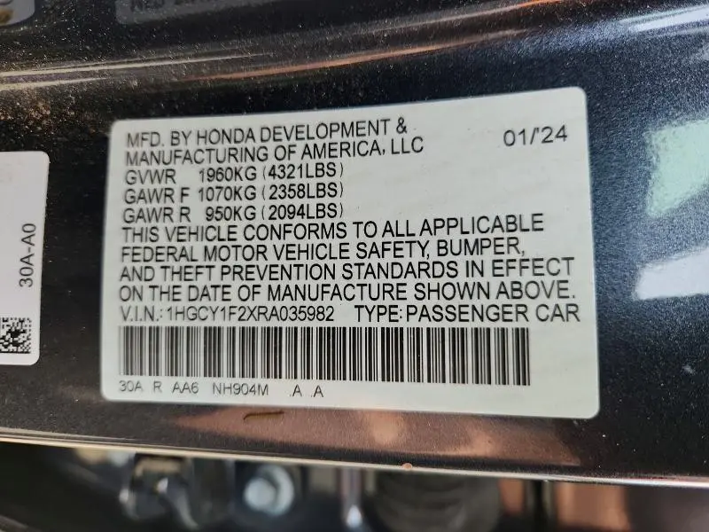 2024 HONDA ACCORD LX  
