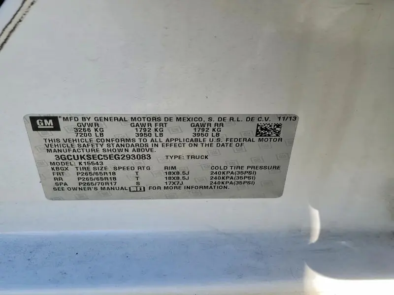 2014 CHEVROLET SILVERADO K1500 LTZ  