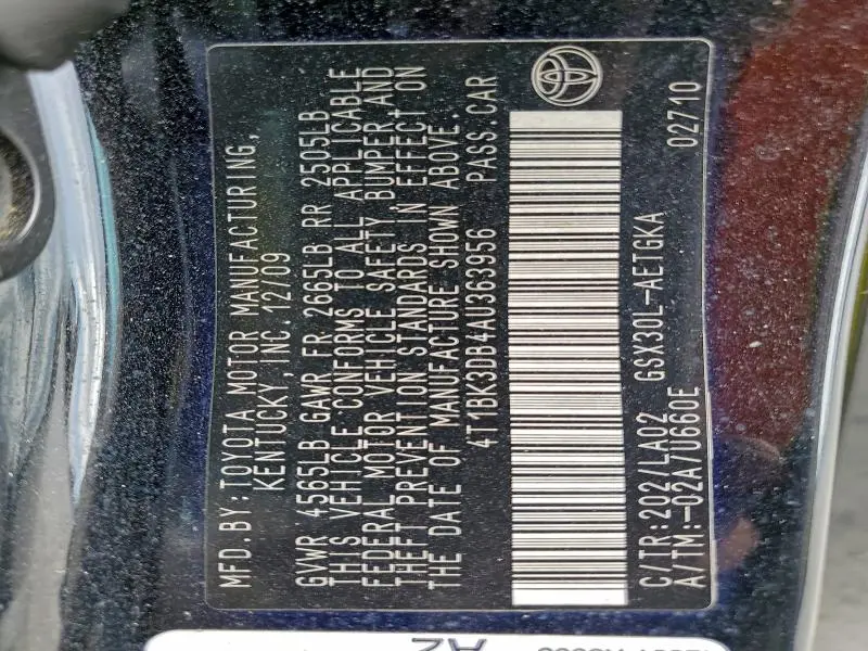 2010 TOYOTA AVALON XL  