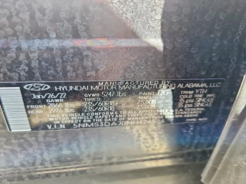 2022 HYUNDAI SANTA FE SEL  
