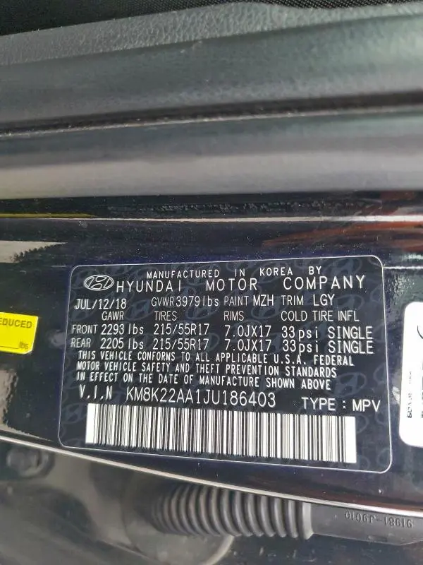 2018 HYUNDAI KONA SEL  