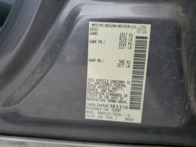 2016 NISSAN ALTIMA 2.5  