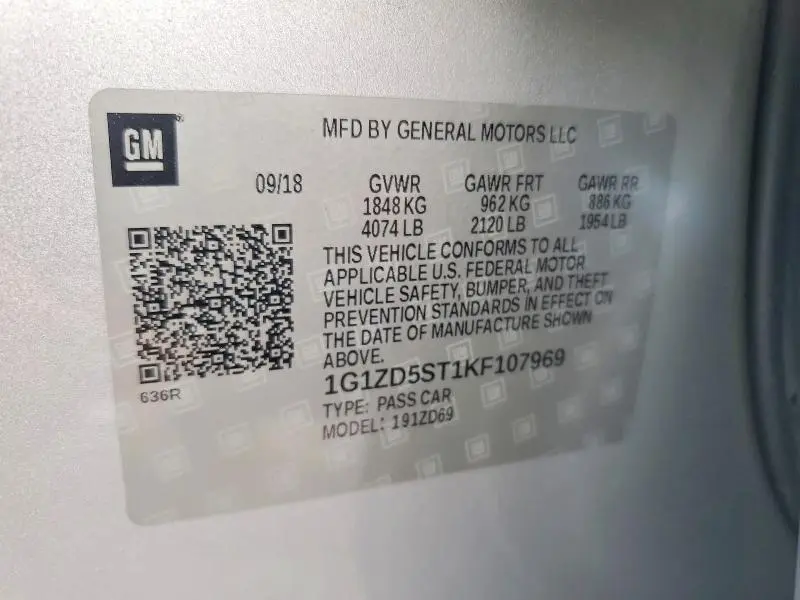 2019 CHEVROLET MALIBU LT  
