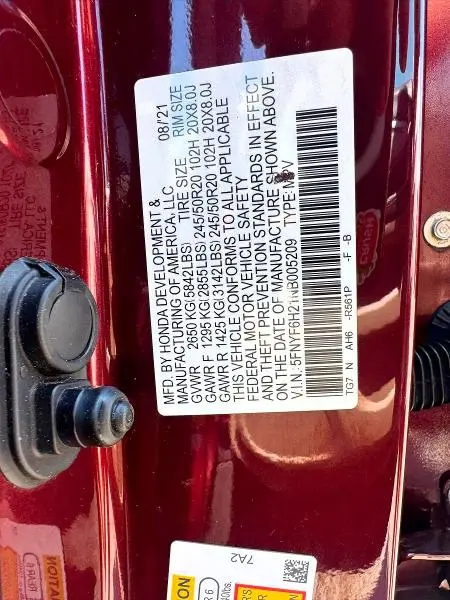 2022 HONDA PILOT SE  