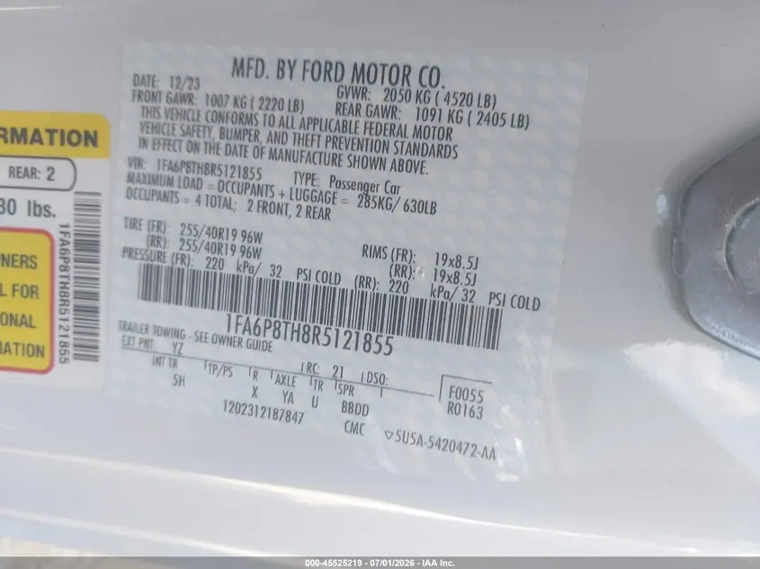 2024 FORD MUSTANG ECOBOOST PREMIUM FASTBACK