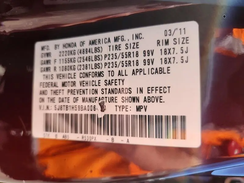 2011 ACURA RDX TECHNOLOGY  