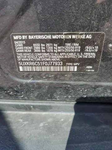 2015 BMW X5 XDRIVE50I  