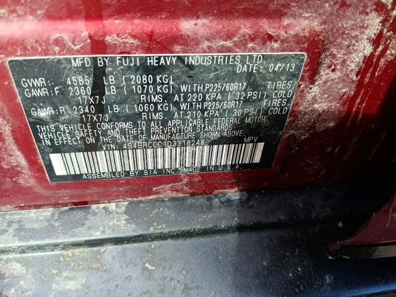 2013 SUBARU OUTBACK 2.5I PREMIUM  