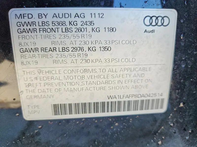 2013 AUDI Q5 PREMIUM PLUS  