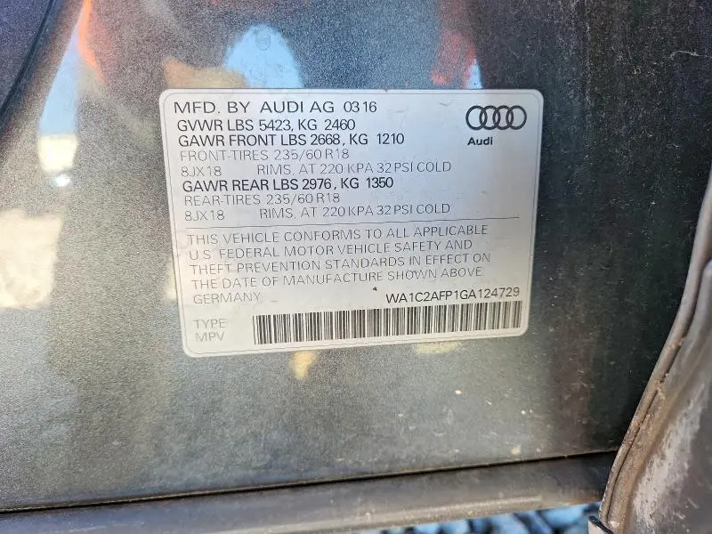 2016 AUDI Q5 PREMIUM  