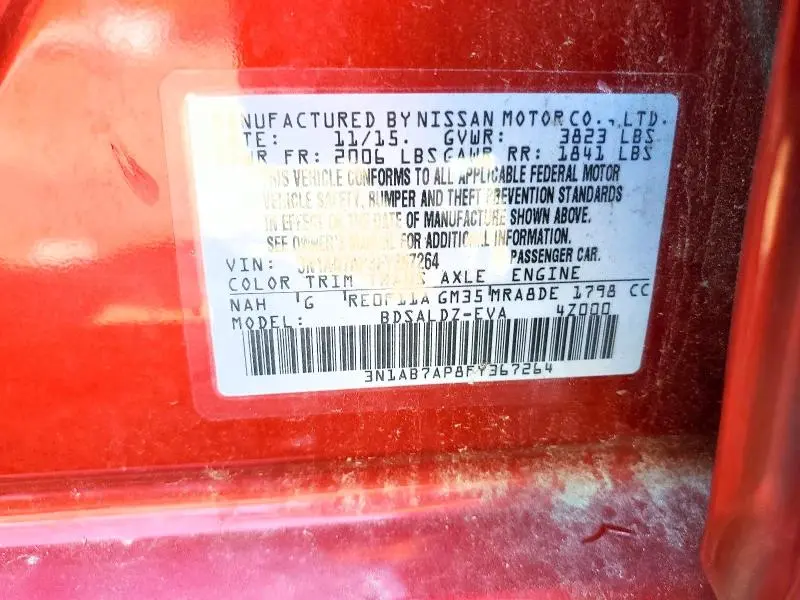 2015 NISSAN SENTRA   