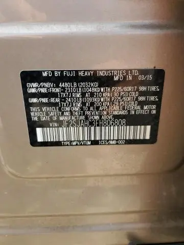 2015 SUBARU FORESTER 2.5I LIMITED  