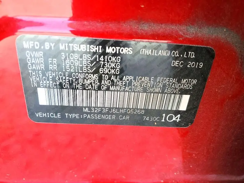 2020 MITSUBISHI MIRAGE G4 ES  