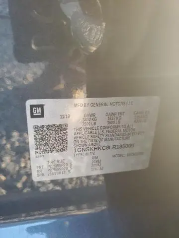 2020 CHEVROLET SUBURBAN K1500 LT  