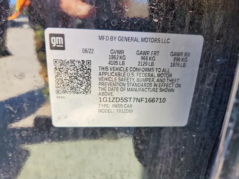 2022 CHEVROLET MALIBU LT  