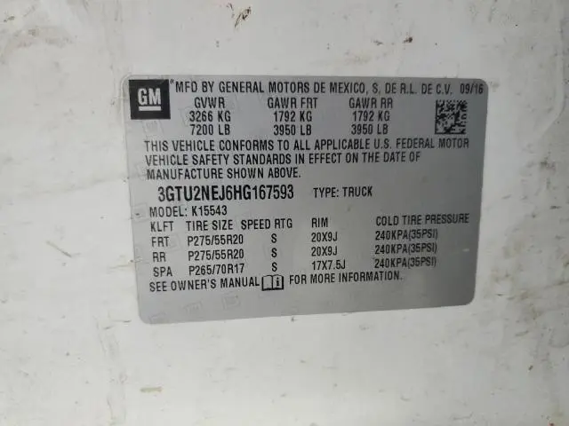 2017 GMC SIERRA K1500 SLT  