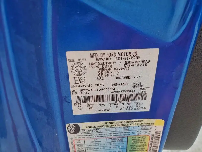 2013 FORD F150 SUPERCREW  