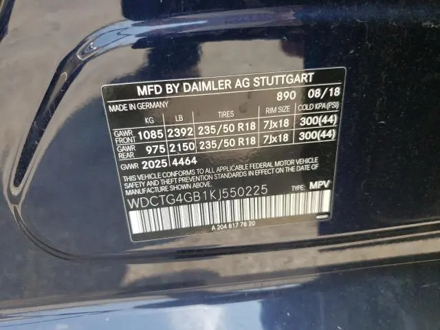 2019 MERCEDES-BENZ GLA 250 4MATIC  