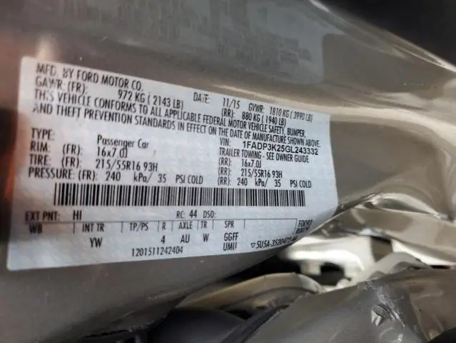 2016 FORD FOCUS SE  