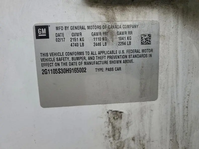 2017 CHEVROLET IMPALA LT  