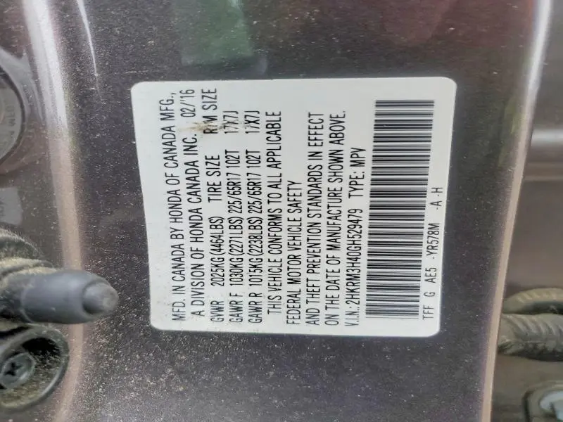2016 HONDA CR-V SE  