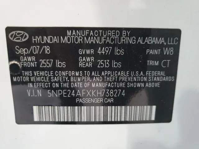 2019 HYUNDAI SONATA SE  