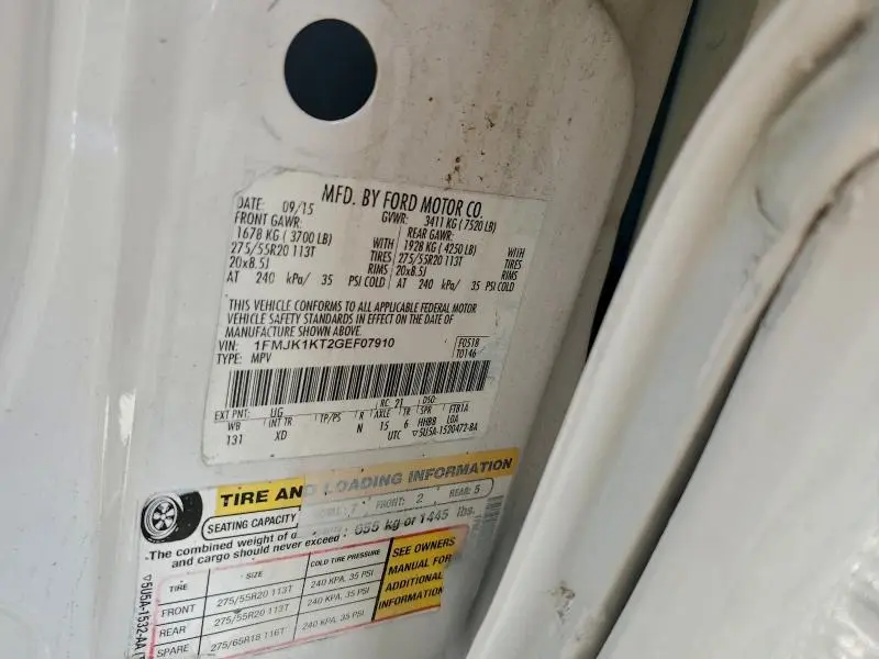 2016 FORD EXPEDITION EL LIMITED  