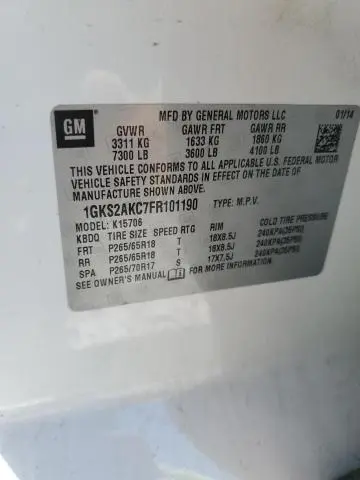 2015 GMC YUKON SLE  