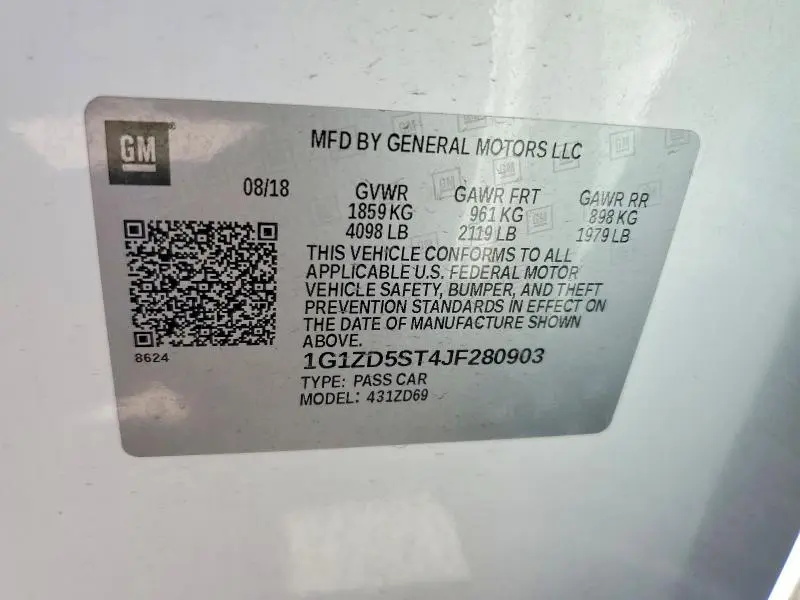 2018 CHEVROLET MALIBU LT  