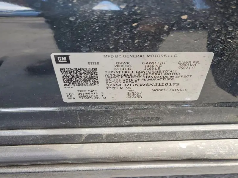2019 CHEVROLET TRAVERSE LT  
