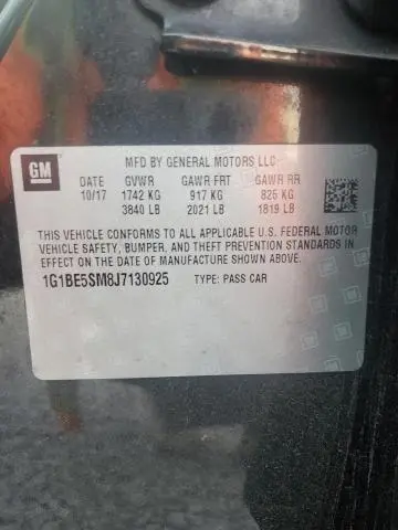 2018 CHEVROLET CRUZE LT  