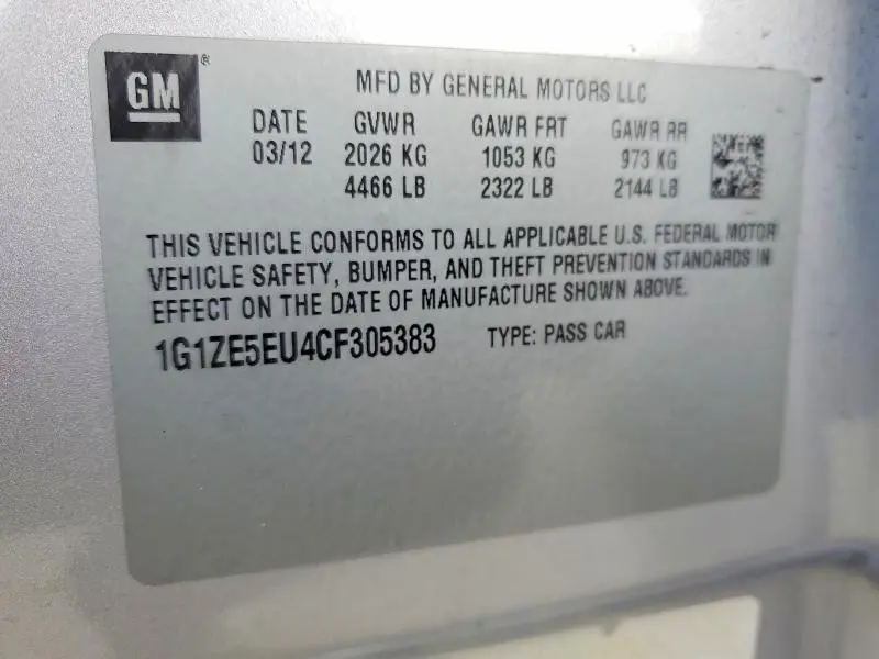 2012 CHEVROLET MALIBU LTZ  