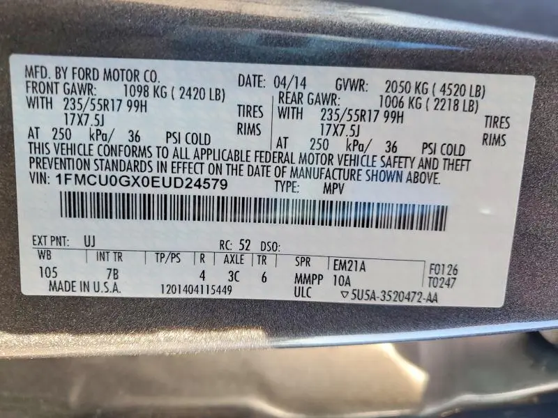 2014 FORD ESCAPE SE  