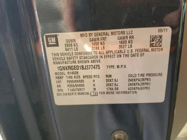 2011 CHEVROLET TRAVERSE LT  