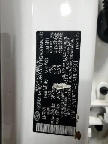 2022 HYUNDAI SANTA CRUZ SEL  